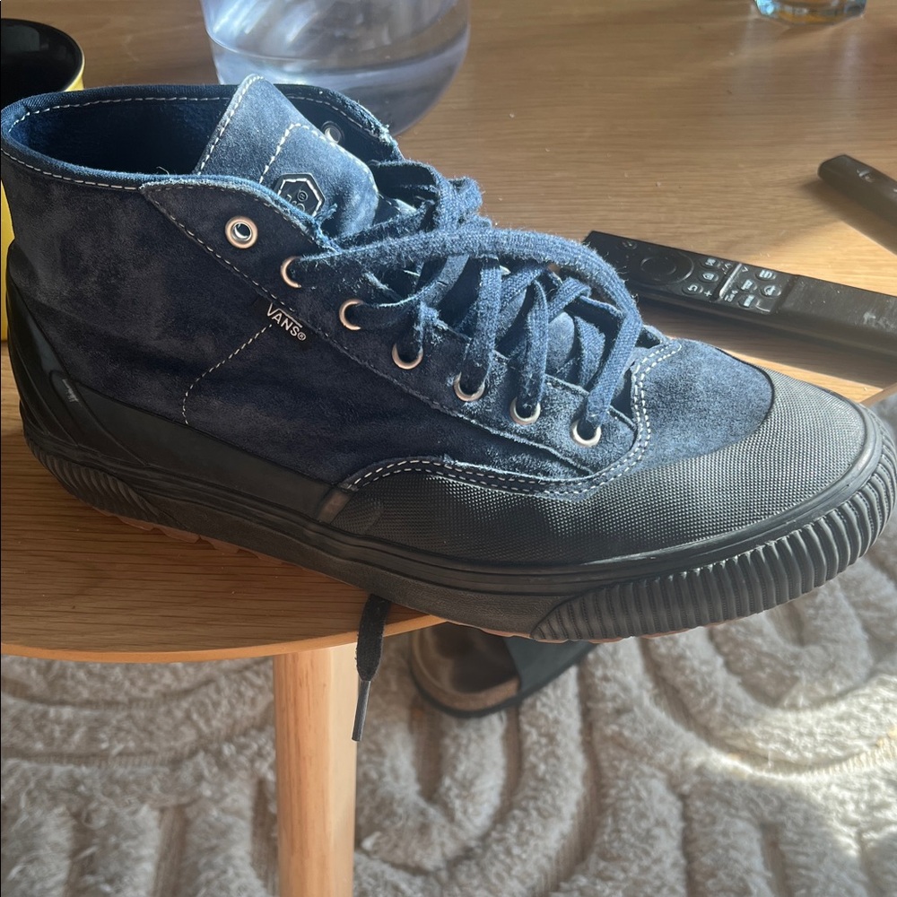 Vans Navy and Black High-Top Sneakers